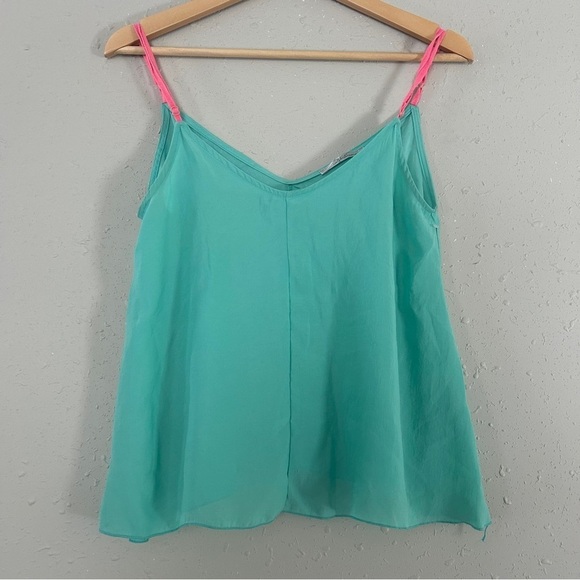 🦋 Twelfth & Towne Mint Green Pink Lightweight Tank Top Blouse Casual Pastel - Picture 1 of 4